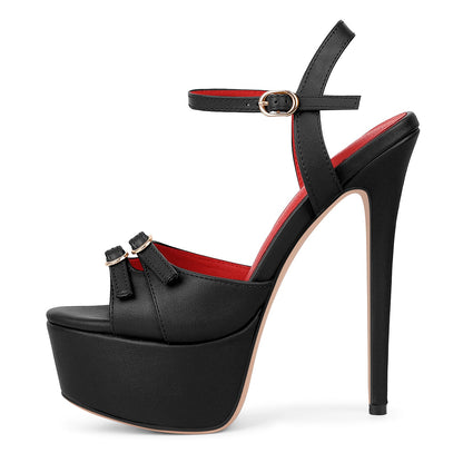 Platform Buckle Strap Stiletto Sandals - Onlymaker New
