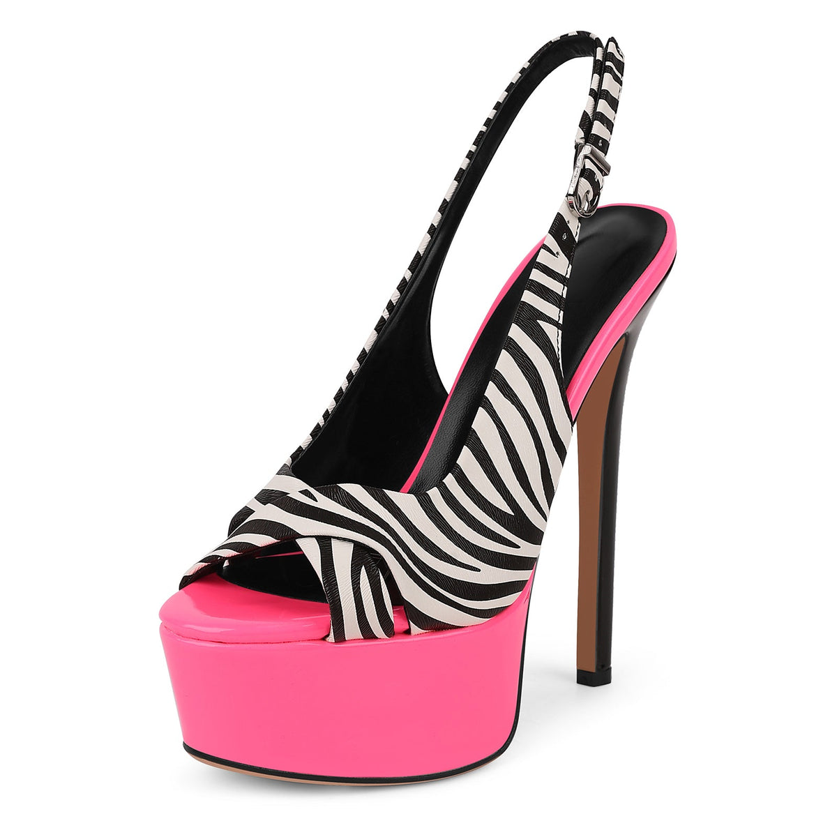 Peep Toe Platform Slingback Stiletto Sandals - Onlymaker Premium