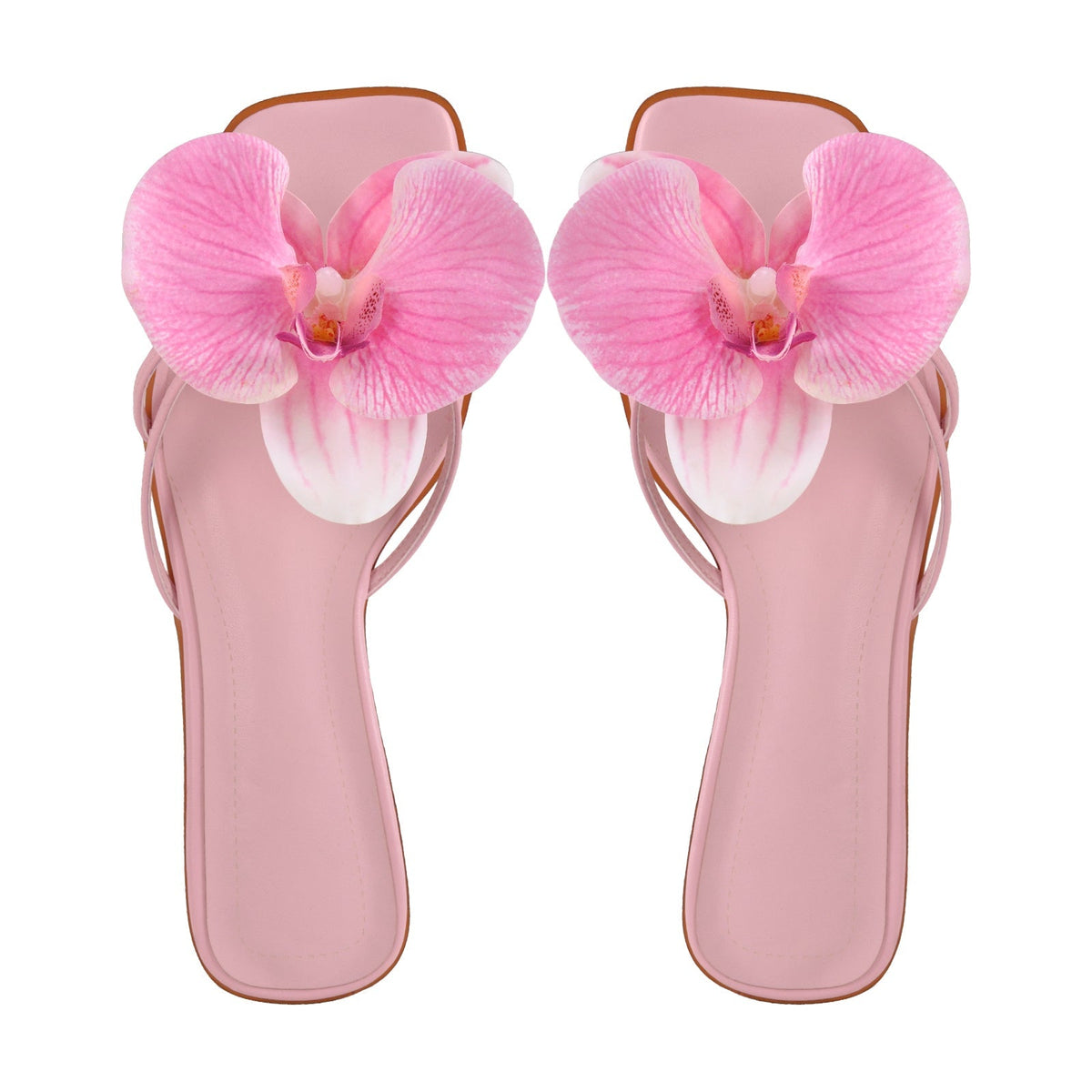 Flower Square Toe Sandals Flats - Onlymaker Premium