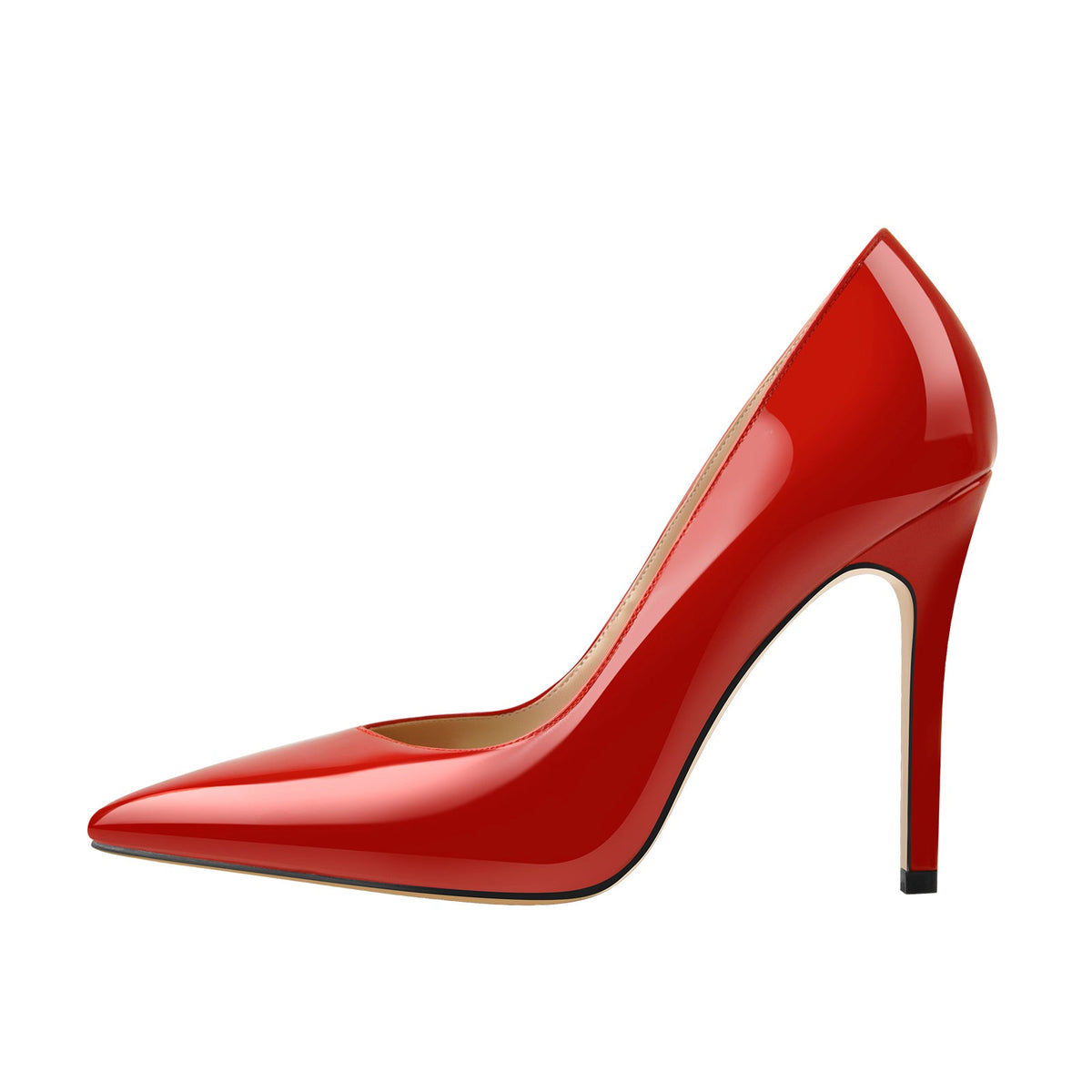 Red Pointed Toe Patent Leather High Heels Stiletto Pumps - Onlymaker New