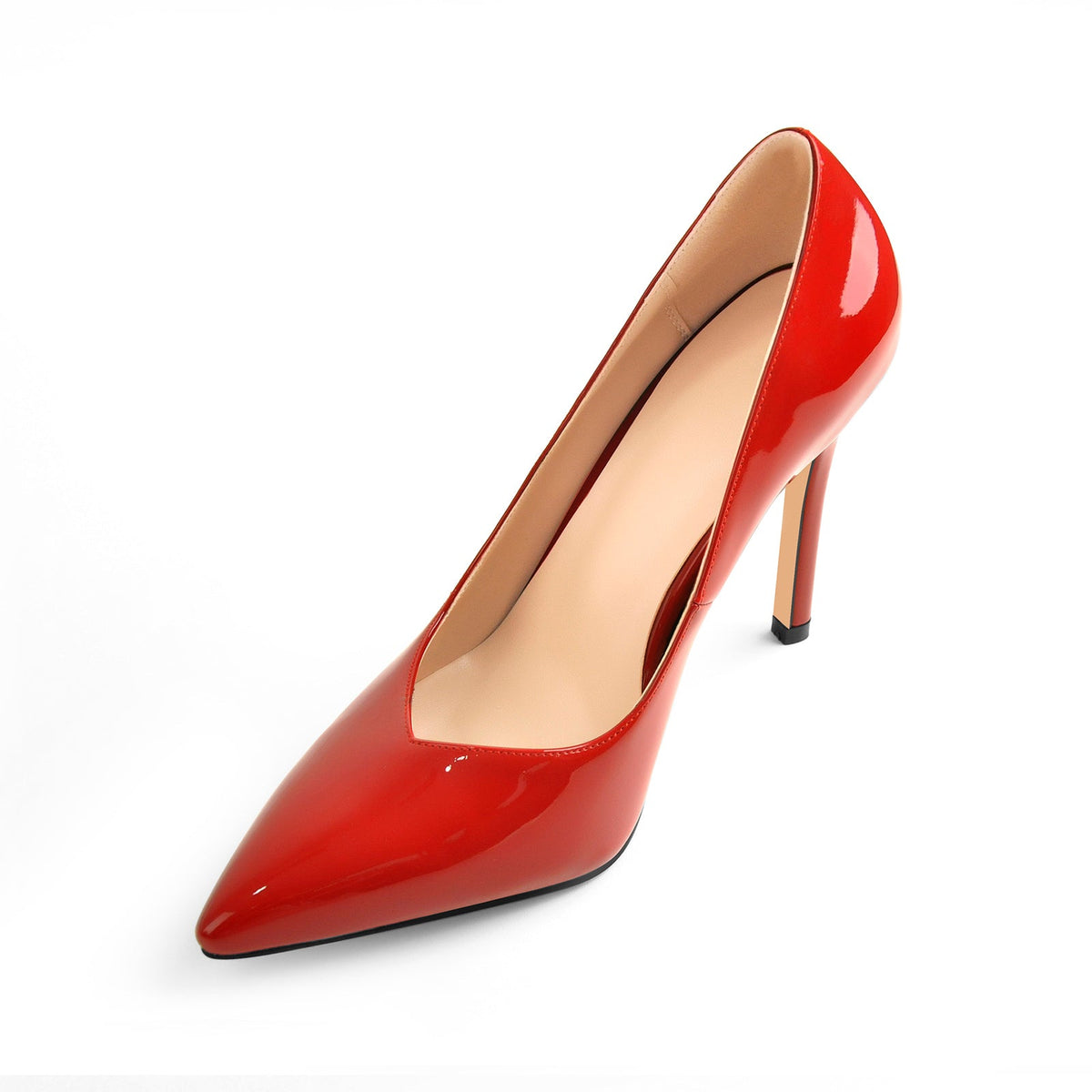 Red Pointed Toe Patent Leather High Heels Stiletto Pumps - Onlymaker New