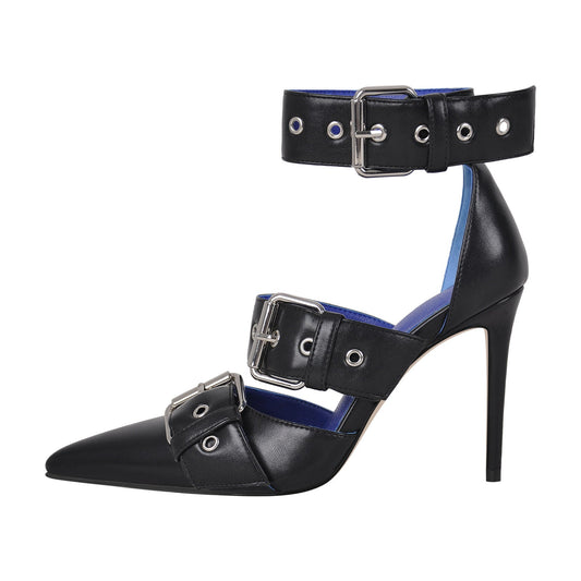 Pointed Toe Ankle Buckle Strap High Heels Pumps - Onlymaker Customer Favorite