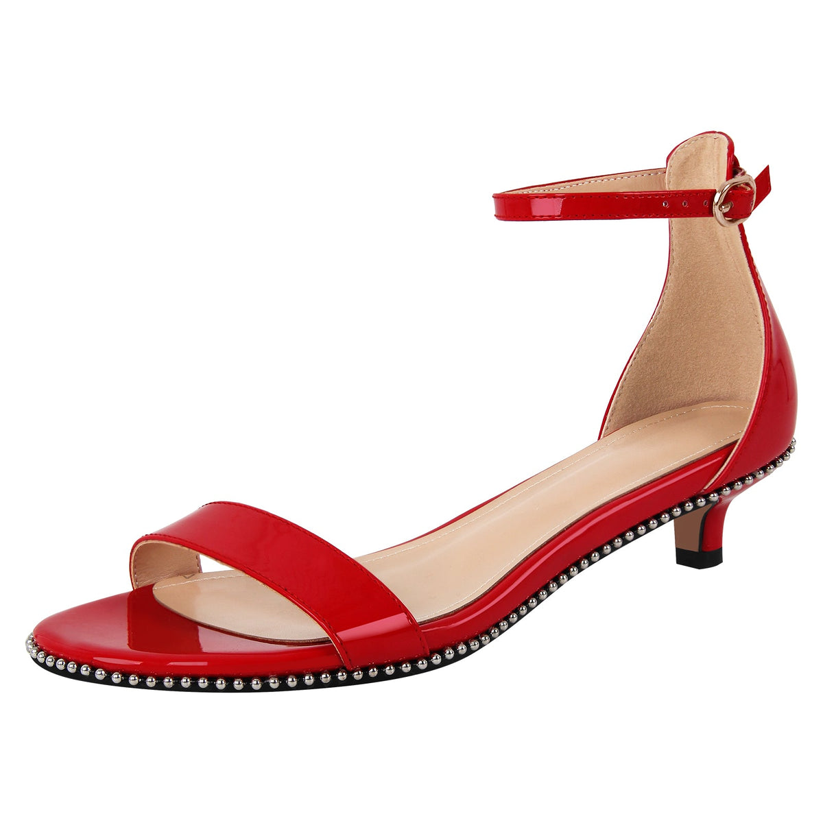 Round Toe Rivet Ankle Strap Sandals - Onlymaker Hot Sale