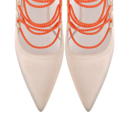 Pointed Toe Gladiator Lace-up Satin Pumps - Onlymaker Deals