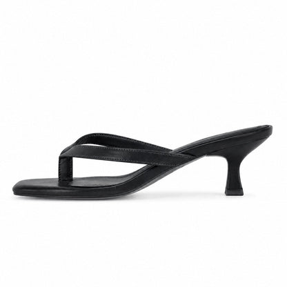 Square Toe Flip-Flop Kitten Heel Sandals - Onlymaker Value