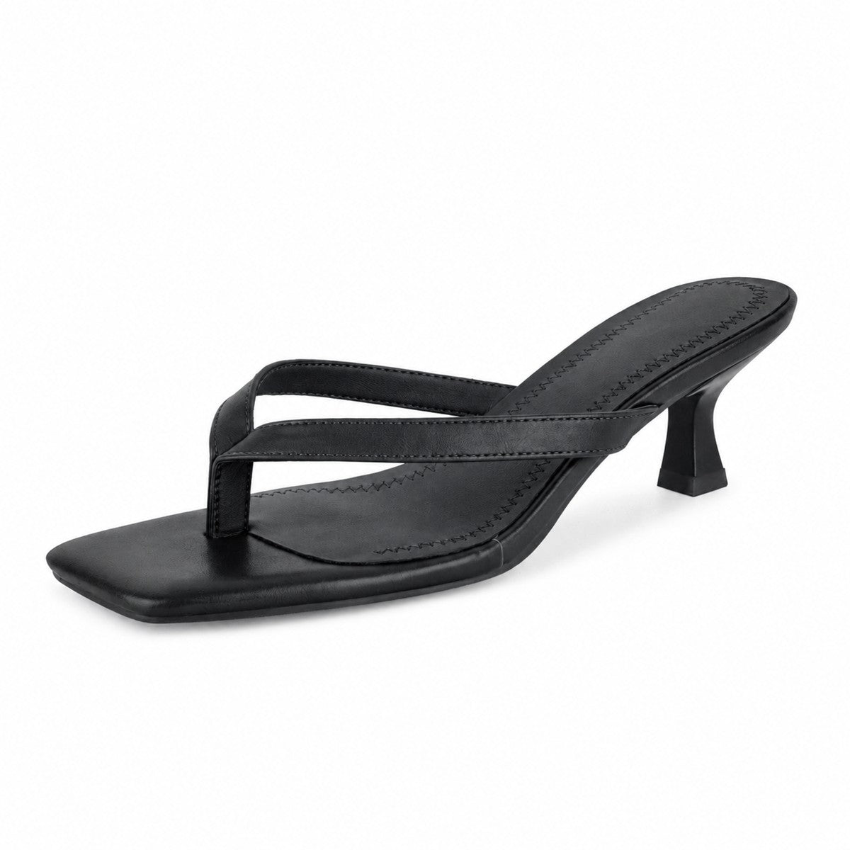 Square Toe Flip-Flop Kitten Heel Sandals - Onlymaker Value