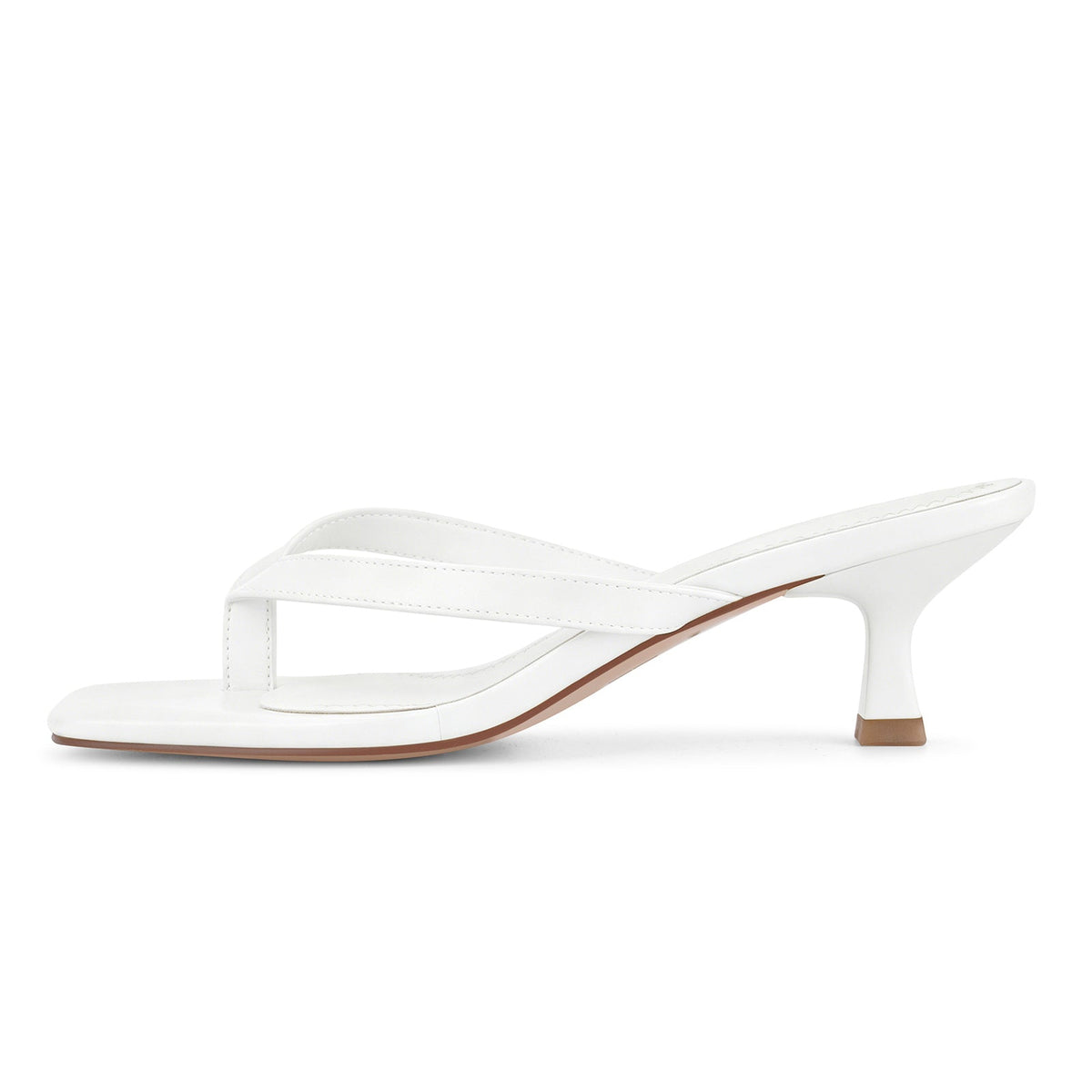 Square Toe Flip-Flop Kitten Heel Sandals - Onlymaker Value