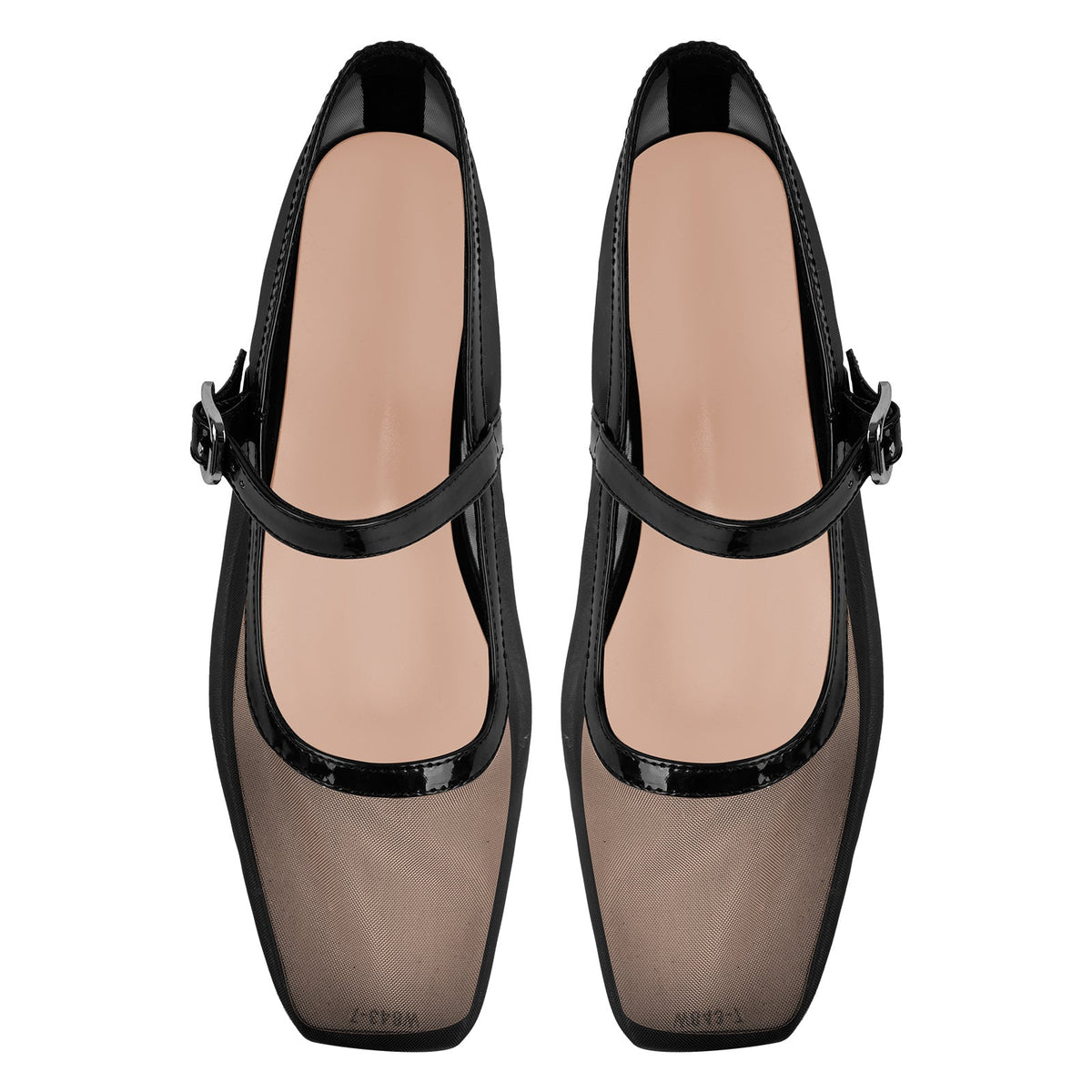 Mesh Square Toe Mary Jane Ballet Flats - Onlymaker Trending