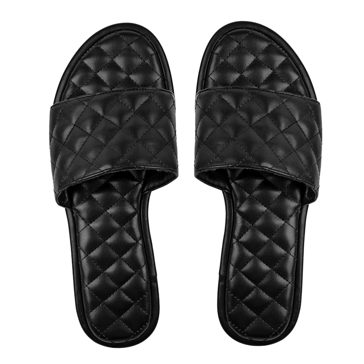 Round Toe Quilted Sandals Flats - Onlymaker Trusted