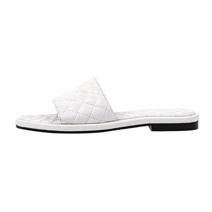 Round Toe Quilted Sandals Flats - Onlymaker Trusted
