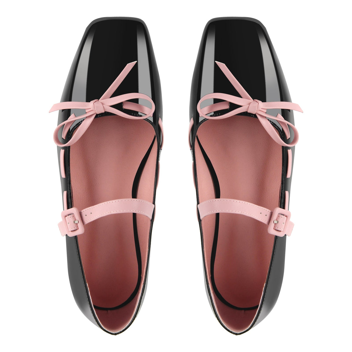 Bow Square Toe Mary Jane Ballet Flats - Onlymaker Trusted