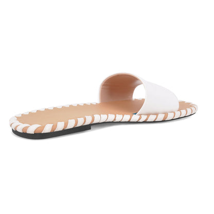 Round Toe Stitch Sandals Flats - Onlymaker Latest